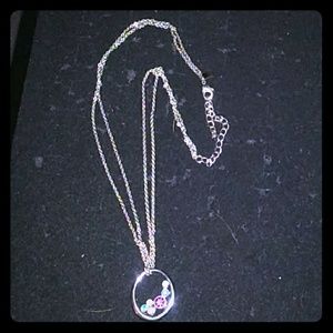 Silver Chain with Crystal & Silver Pendant